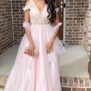 Baby Pink, Long Prom Dress